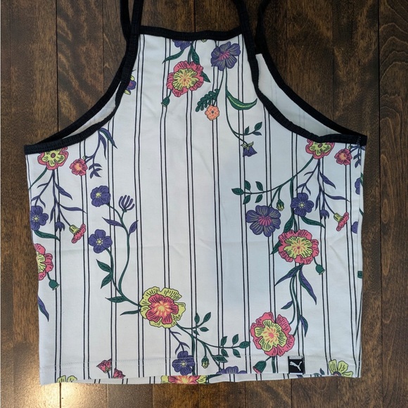Puma Floral Crop Top Small - Picture 2 of 3